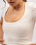 Cotton No Bra Décolleté T-Shirt - Off White
