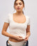 Cotton No Bra Décolleté T-Shirt - Off White
