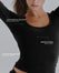 Top Décolleté Manches Longues Coton No Bra - Dark