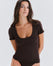 Low-Cut Cotton No-Bra T-Shirt - Mocha