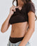 Low-Cut Cotton No-Bra T-Shirt - Mocha