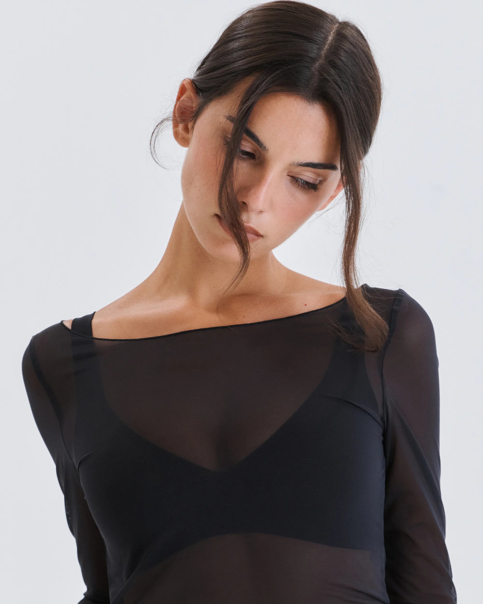 Top Col Bateau Soft Mesh - Dark