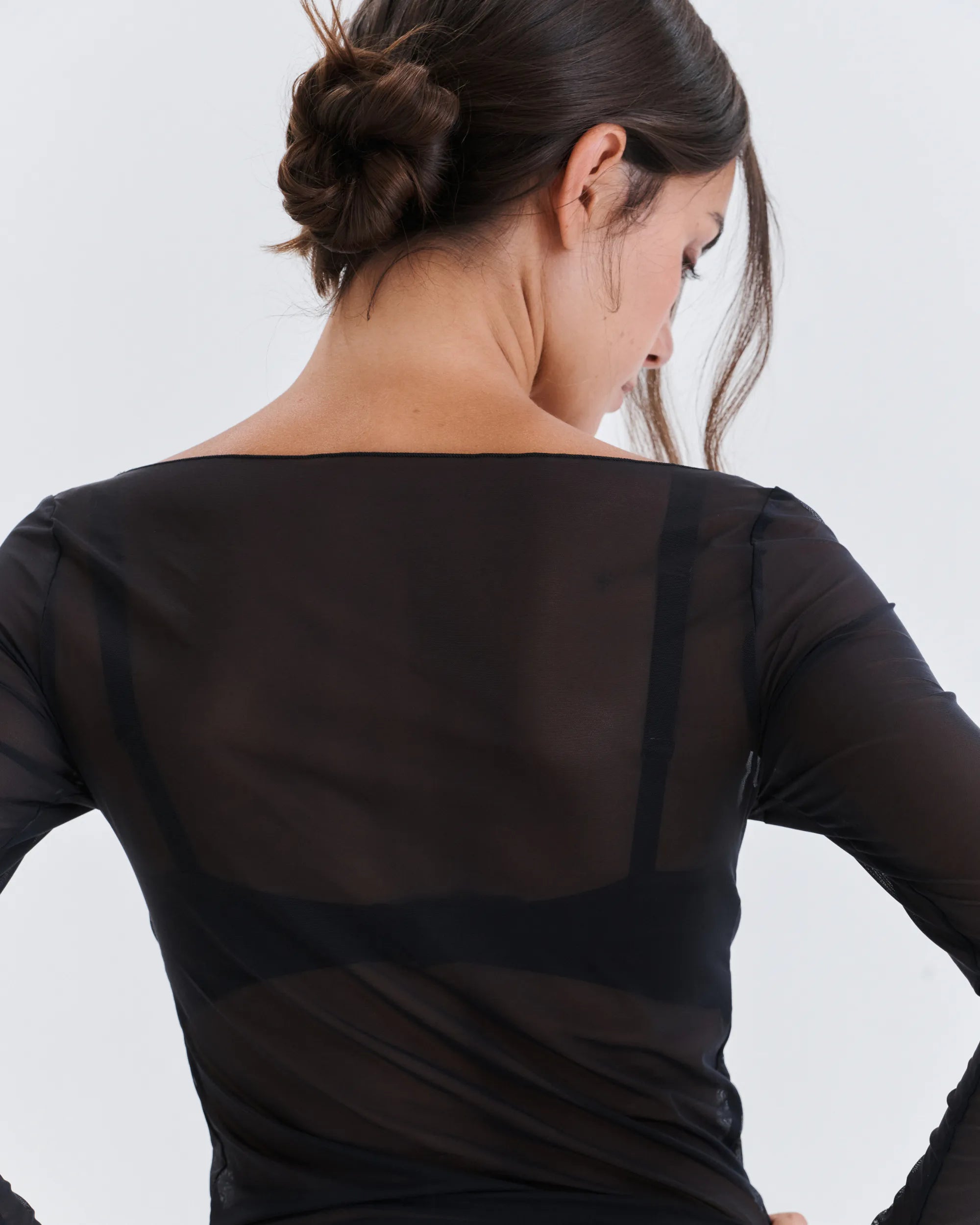 Top Col Bateau Soft Mesh - Dark